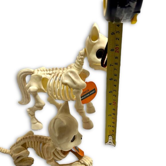 Skeleton Farm Halloween Decor Skeleton Cat & Skeleton Pony Statue. NEW! NWT! - Picture 7 of 8